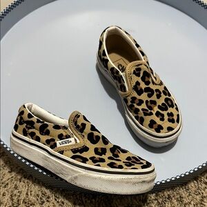 Vans Kids Leopard Print Slip-On Shoes